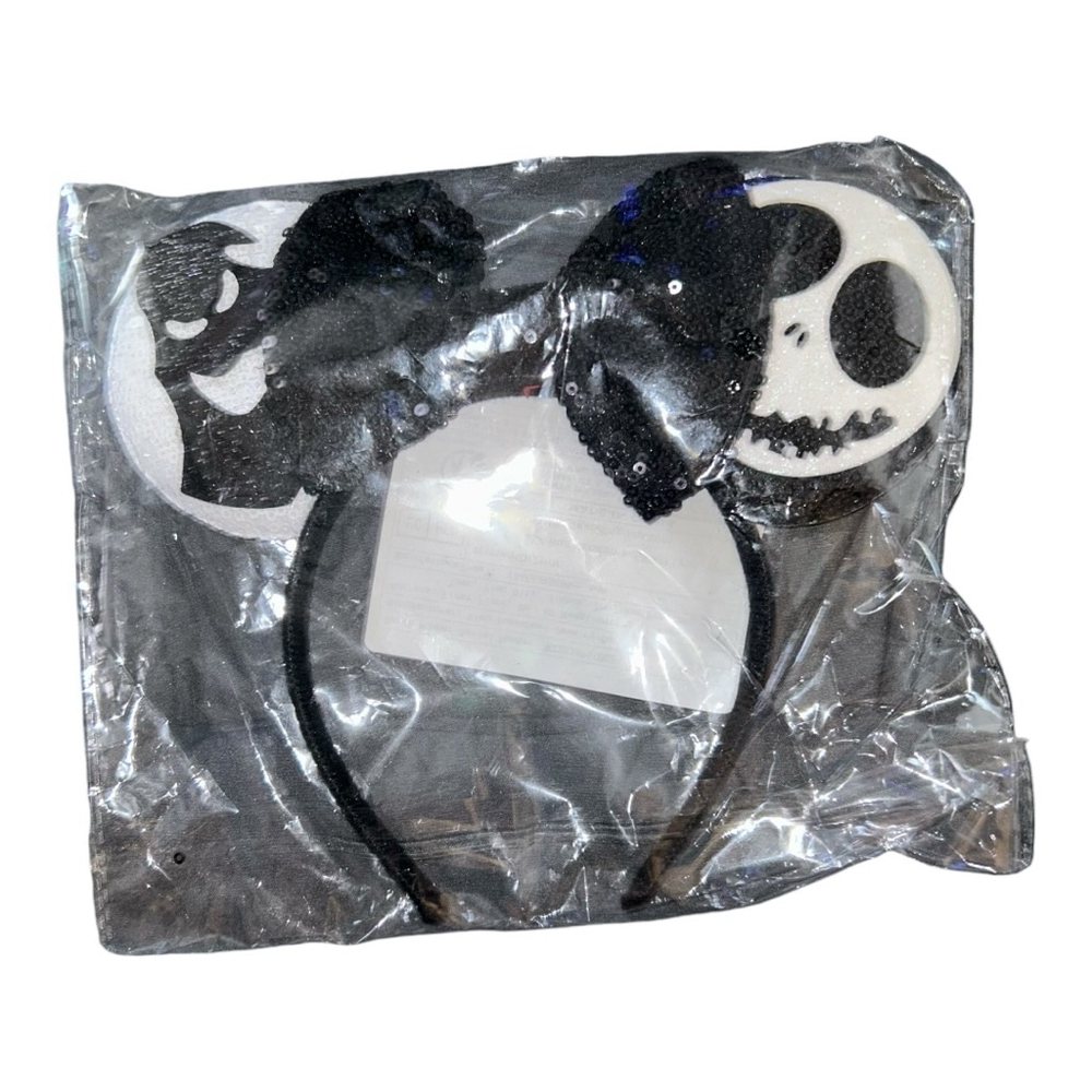 Nightmare Before Christmas Sequin Mouse Ears Headband One Size Black & W… - Picture 3 of 8
